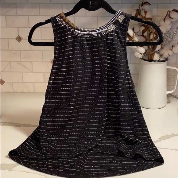 FREE PEOPLE TOP -.. COOL BEADING & STYLISH OPEN BACK - Picture 6 of 7